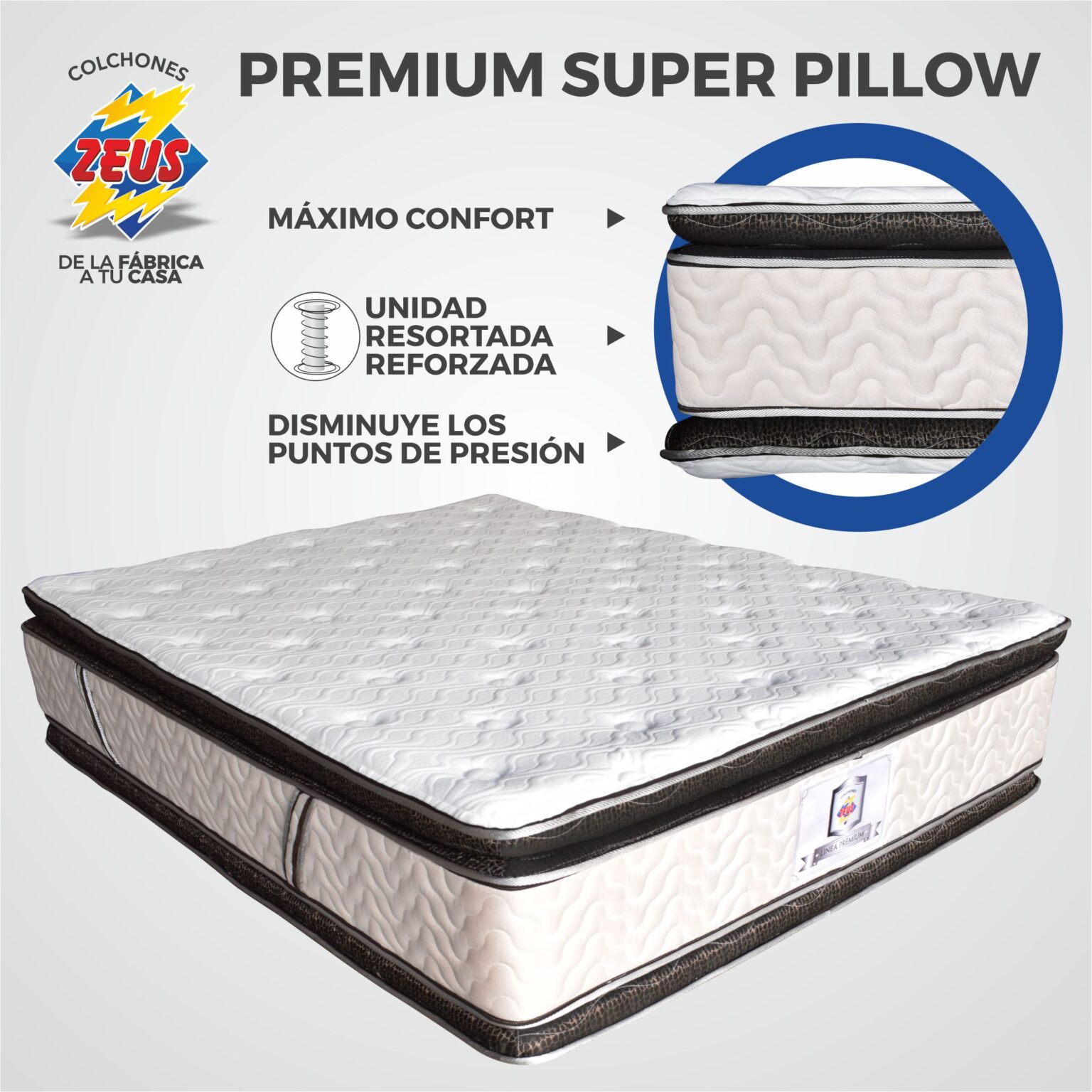 Colchón Super Pillow Top Colchones Zeus